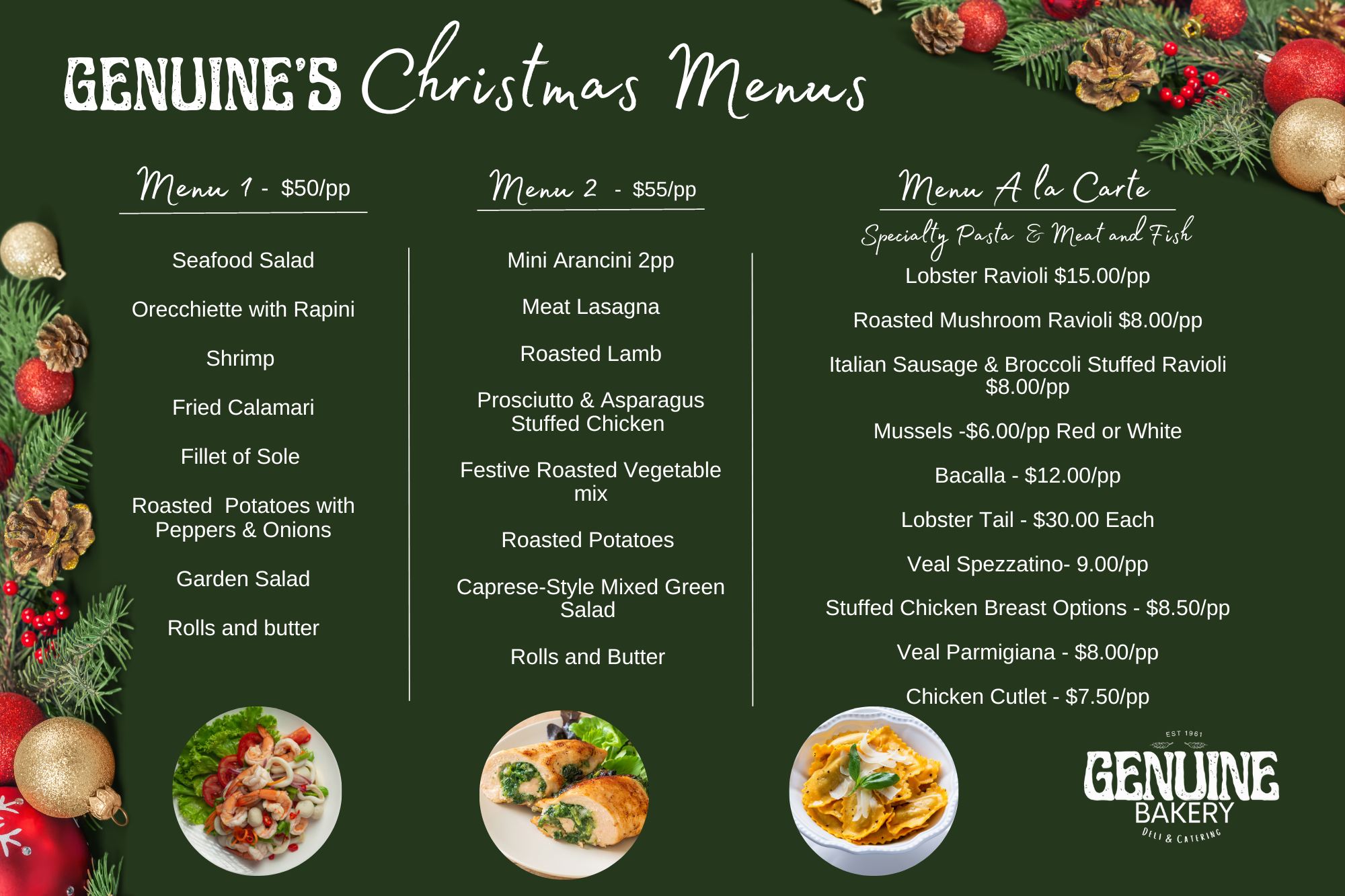 Thanksgiving Dinner Menu